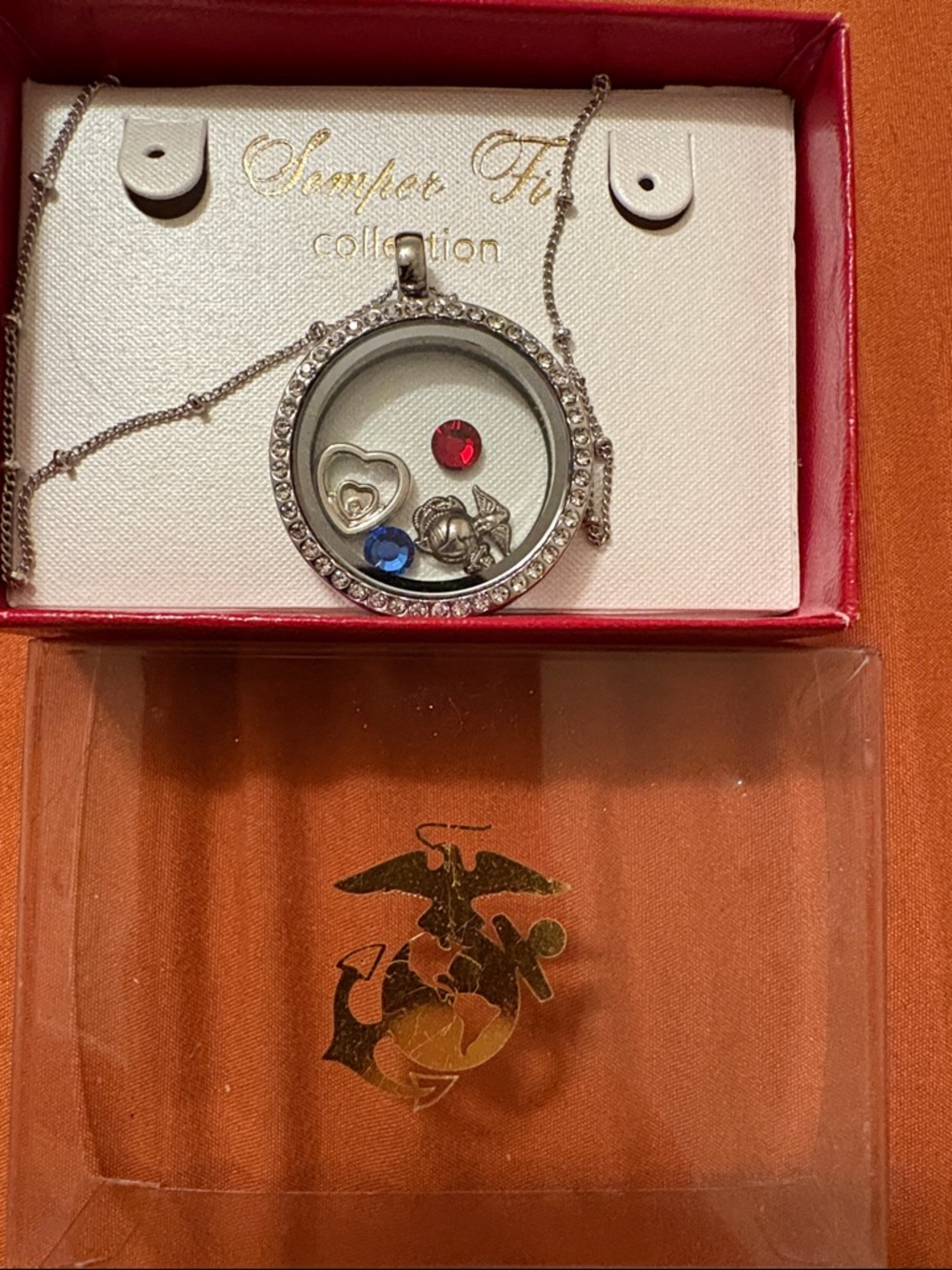 Semper Fi collection floating necklace new in box.